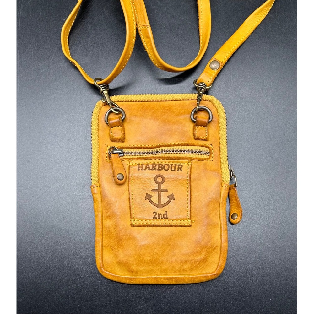 Harbour 2nd Yellow Genuine Leather Crossbody Benita Bag Wallet Travel Purse‎